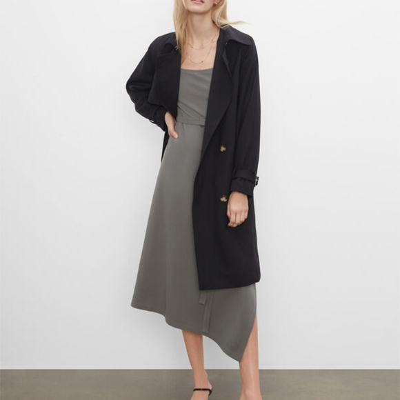 CLUB Monoco Olive Green Asymmetrical Dress.  Size L - Picture 5 of 16